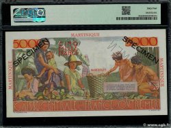 5000 Francs Schoelcher Spécimen MARTINIQUE  1946 P.34s UNC-