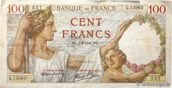 100 Francs SULLY FRANCE  1940 F.26.34 F+