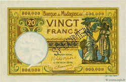 20 Francs Spécimen MADAGASCAR  1948 P.037s SUP+