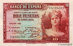 10 Pesetas ESPAGNE  1935 P.086a pr.SUP