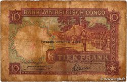 10 Francs BELGISCH-KONGO  1942 P.14Ba GE