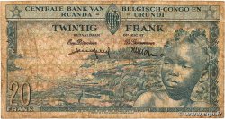 20 Francs CONGO BELGE  1959 P.31 B