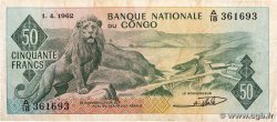 50 Francs CONGO, DEMOCRATIQUE REPUBLIC  1962 P.005a F