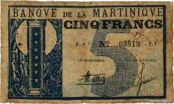 5 Francs MARTINIQUE  1941 P.16A G