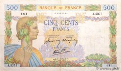 500 Francs LA PAIX FRANCIA  1942 F.32.34 MB