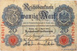 20 Mark ALLEMAGNE  1910 P.040b