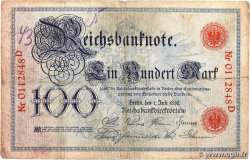 100 Mark ALLEMAGNE  1898 P.020a TB