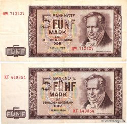 5 Mark Lot GERMAN DEMOCRATIC REPUBLIC  1964 P.22a VF