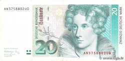 20 Deutsche Mark GERMAN FEDERAL REPUBLIC  1991 P.39a VF