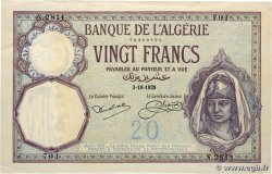 20 Francs ALGÉRIE  1928 P.078b