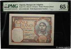 5 Francs ALGERIEN  1933 P.077a