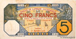 5 Francs DAKAR FRENCH WEST AFRICA Dakar 1932 P.05Be