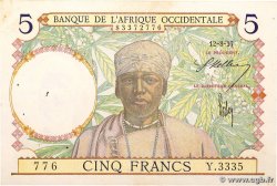 5 Francs FRENCH WEST AFRICA  1937 P.21