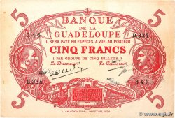 5 Francs Cabasson rouge GUADELOUPE  1943 P.07