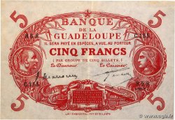 5 Francs Cabasson rouge GUADELOUPE  1943 P.07c