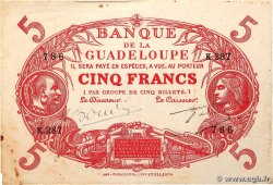 5 Francs Cabasson rouge GUADELOUPE  1945 P.07e