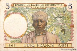 5 Francs FRENCH WEST AFRICA  1938 P.21