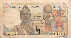 5 Francs FRENCH WEST AFRICA  1951 P.36