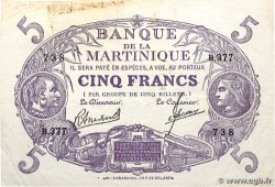 5 Francs Cabasson violet MARTINIQUE  1945 P.06