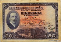 50 Pesetas ESPAGNE  1927 P.072a