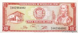 10 Soles de Oro PERU  1976 P.112 FDC