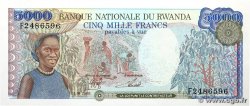 5000 Francs RUANDA  1988 P.22a FDC