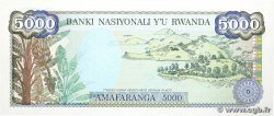 5000 Francs RUANDA  1988 P.22a FDC