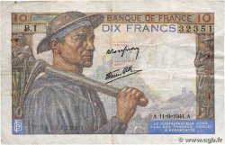 10 Francs MINEUR FRANCE  1941 F.08.01 F