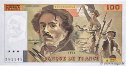 100 Francs DELACROIX imprimé en continu FRANCE  1993 F.69bis.08 UNC-