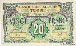 20 Francs TUNISIA  1948 P.22 q.SPL