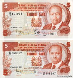 5 Shillings Lot KENIA  1982 P.19b VZ+