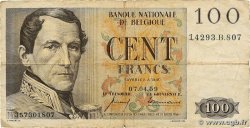 100 Francs BELGIEN  1959 P.129c S