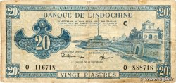 20 Piastres bleu INDOCINA FRANCESE  1943 P.065 MB