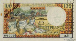 100 Francs - 20 Ariary Spécimen MADAGASCAR  1966 P.057s SUP+