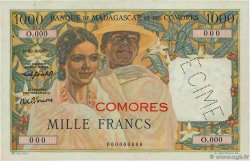 1000 Francs Spécimen COMORAS  1960 P.05s1 EBC+