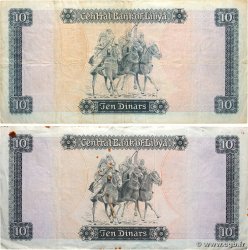 10 Dinars Lot LIBYA  1972 P.37a et P.37b F