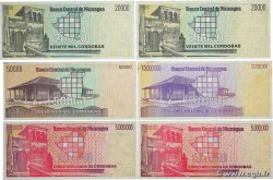 5000000 Cordobas Lot NICARAGUA  1990 P.160, P.161, P.165 et P.166 SC+