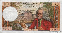 10 Francs VOLTAIRE FRANCE  1969 F.62.37 VF