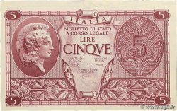 5 Lire ITALY  1944 P.031c VF