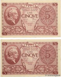 5 Lire Consécutifs ITALIE  1944 P.031b