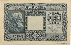 10 Lire ITALY  1944 P.032a VF