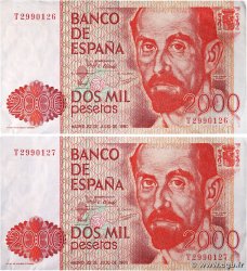 2000 Pesetas Consécutifs ESPAGNE  1980 P.159