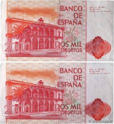 2000 Pesetas Consécutifs SPANIEN  1980 P.159 VZ