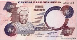 5 Naira Numéro radar NIGERIA  2002 P.24g UNC