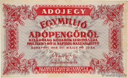 1000000 Adopengö UNGHERIA  1946 P.140c BB