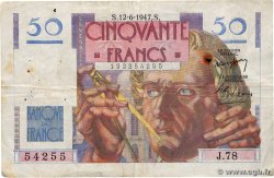 50 Francs LE VERRIER FRANCIA  1947 F.20.08 q.MB