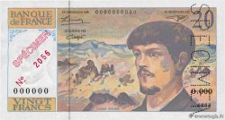 20 Francs DEBUSSY à fil de sécurité Spécimen FRANCIA  1995 F.66bis.05Spn q.FDC