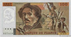 100 Francs DELACROIX imprimé en continu FRANCE  1993 F.69bis.06b215