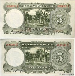 5 Yüan Lot CHINA  1936 P.0213a XF+