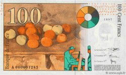 100 Francs CÉZANNE Petit numéro FRANCIA  1997 F.74.01A FDC